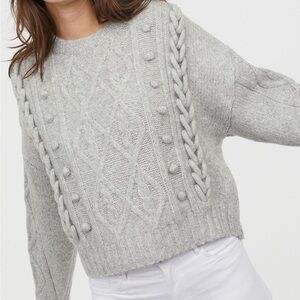 H&M Gray Cableknit Sweater